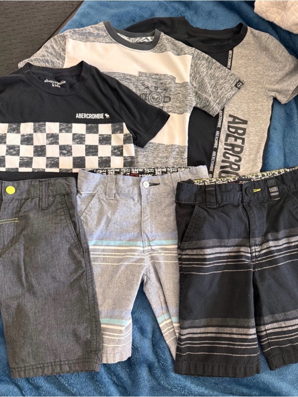 abercrombie kids Black Gray Short Sleeve Tops & Shorts Set